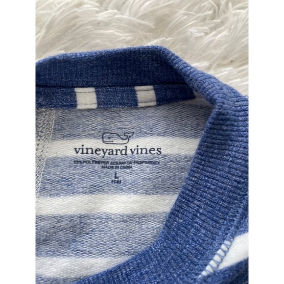 VINEYARD VINES Girl's Blue & White Striped Crewneck Mini Dress L - Picture 6 of 9
